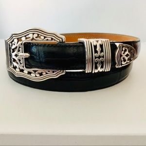 Brighton Italian Croco Leather Belt Nwot - image 1